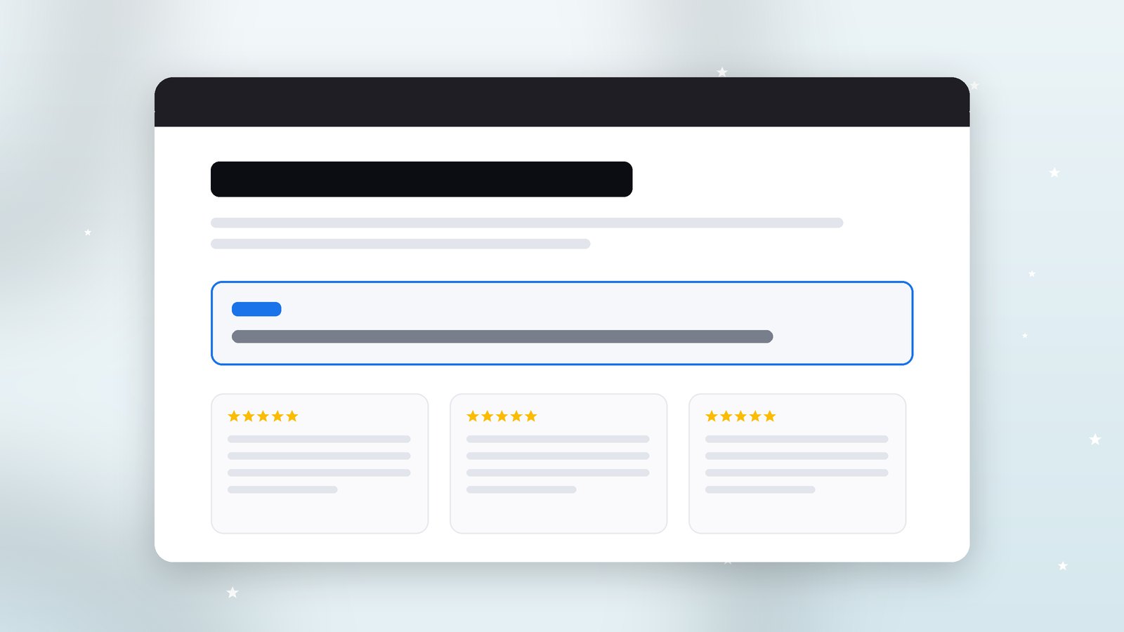 WordPress block editor with a Custom HTML block showing a reviews widget