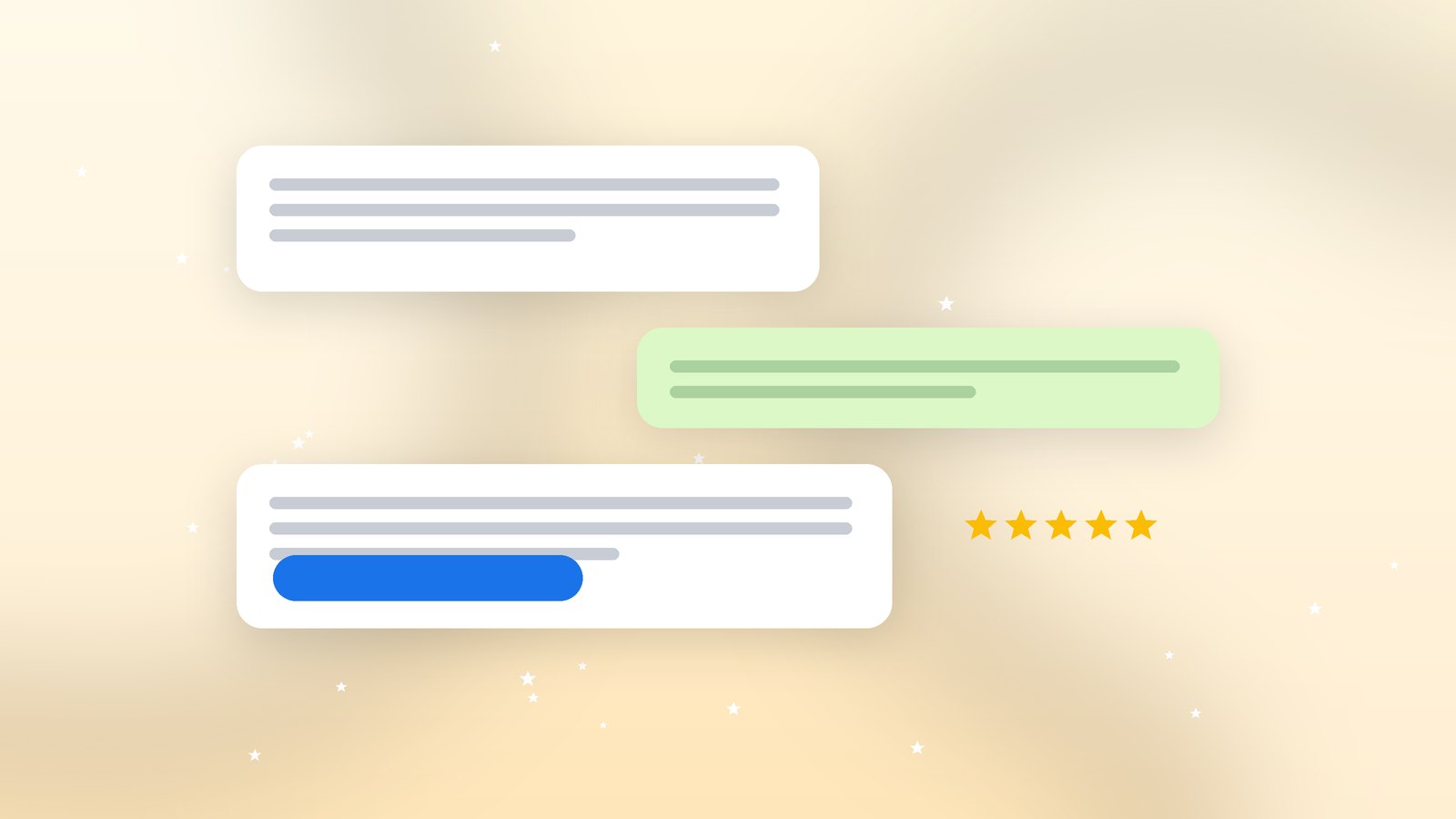 Chat bubble on a phone asking a customer to share a quick Google review